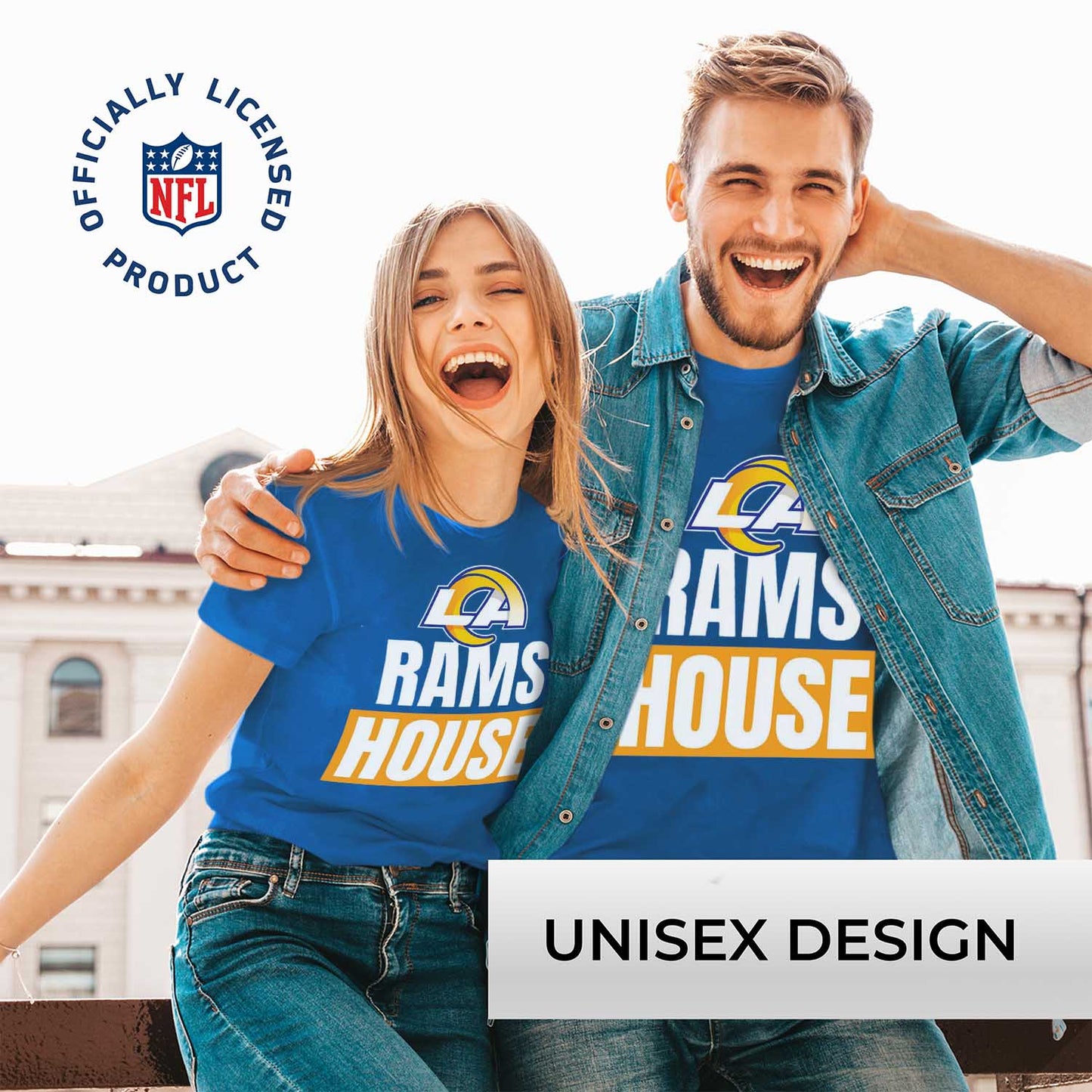 Los Angeles Rams NFL Adult Team Slogan Unisex T-Shirt - Royal