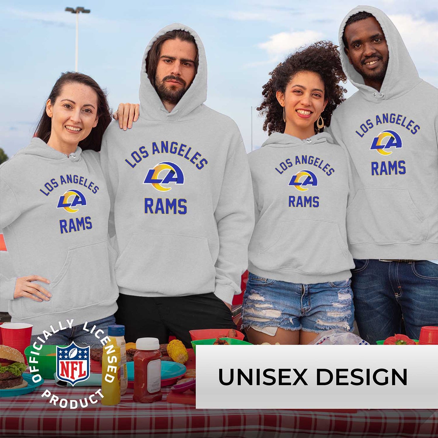 Los Angeles Rams NFL Adult Gameday Hooded Sweatshirt - Sport Gray