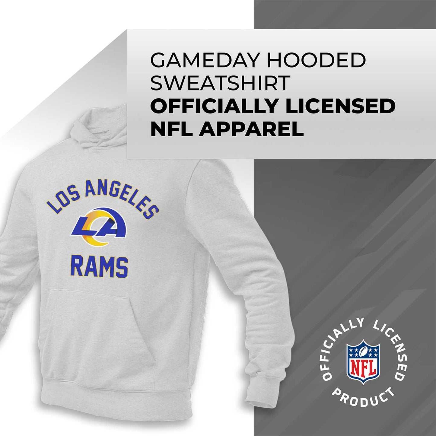 Los Angeles Rams NFL Adult Gameday Hooded Sweatshirt - Sport Gray
