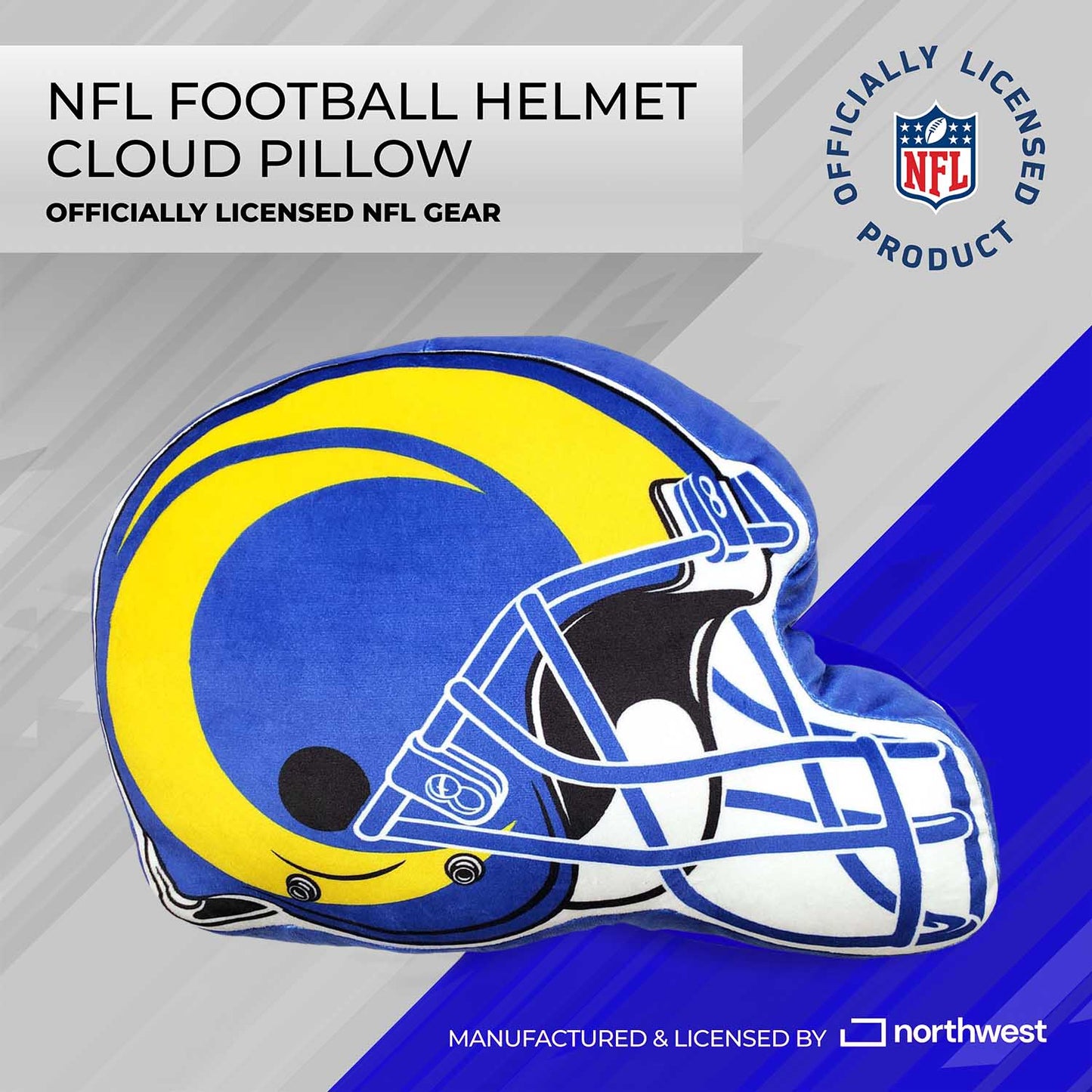 Los Angeles Rams NFL Helmet Football Super Soft Plush Pillow - Blue
