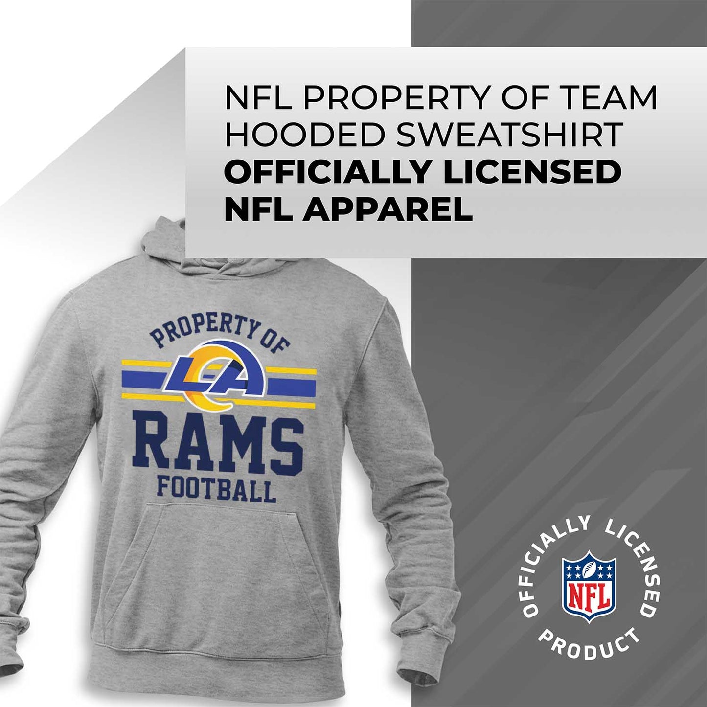 Los Angeles Rams NFL Adult Property Of Hooded Sweatshirt - Sport Gray