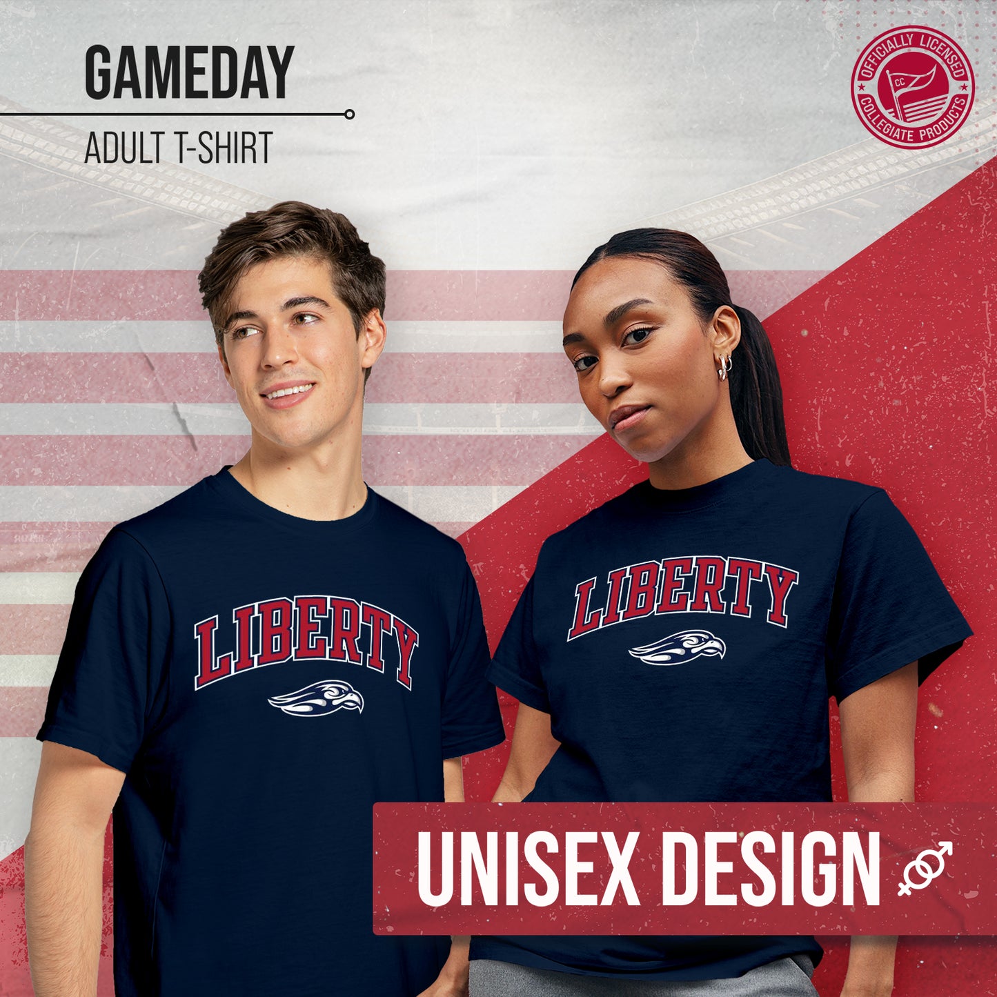 Liberty Flames NCAA Adult Gameday Cotton T-Shirt - Navy