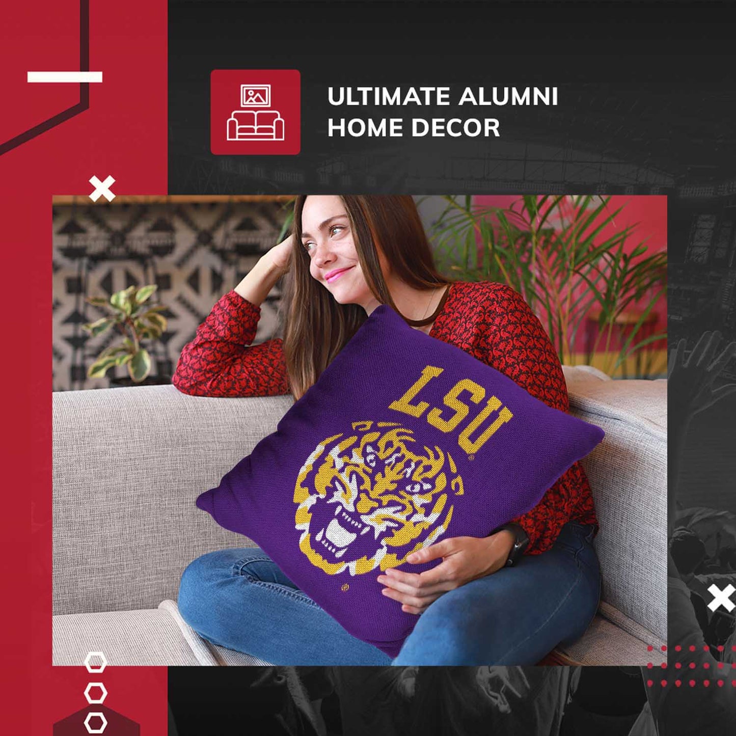 LSU Tigers NCAA Decorative Pillow - Purple