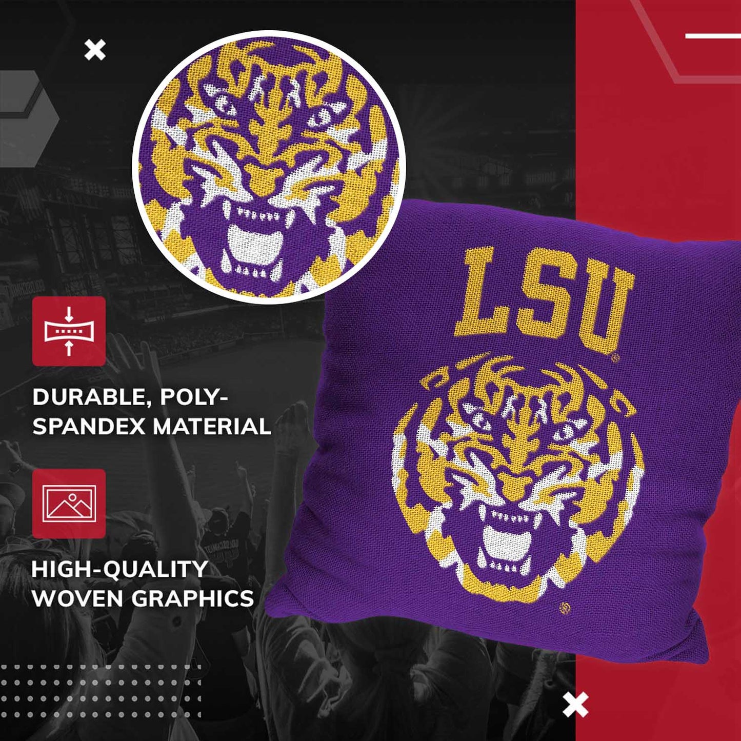 LSU Tigers NCAA Decorative Pillow - Purple