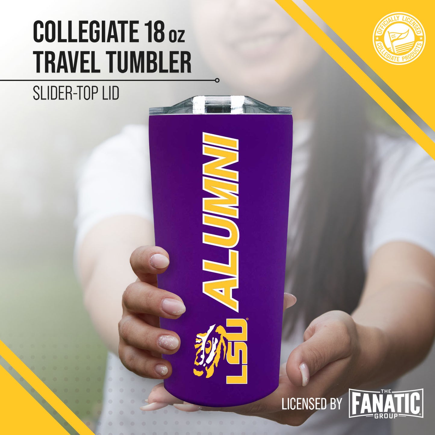 LSU Tigers Collegiate Stainless Steel Travel Tumbler for Alumni - Purple