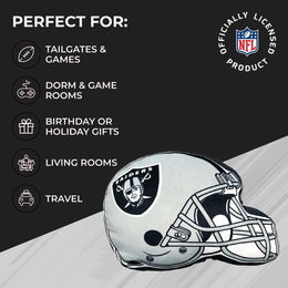 Las Vegas Raiders NFL Helmet Football Super Soft Plush Pillow - Black