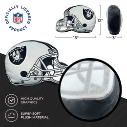 Las Vegas Raiders NFL Helmet Football Super Soft Plush Pillow - Black