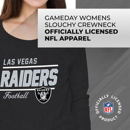 Las Vegas Raiders NFL Womens Crew Neck Light Weight - Charcoal