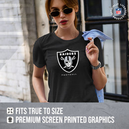 Las Vegas Raiders Women's NFL Ultimate Fan Logo Short Sleeve T-Shirt - Black