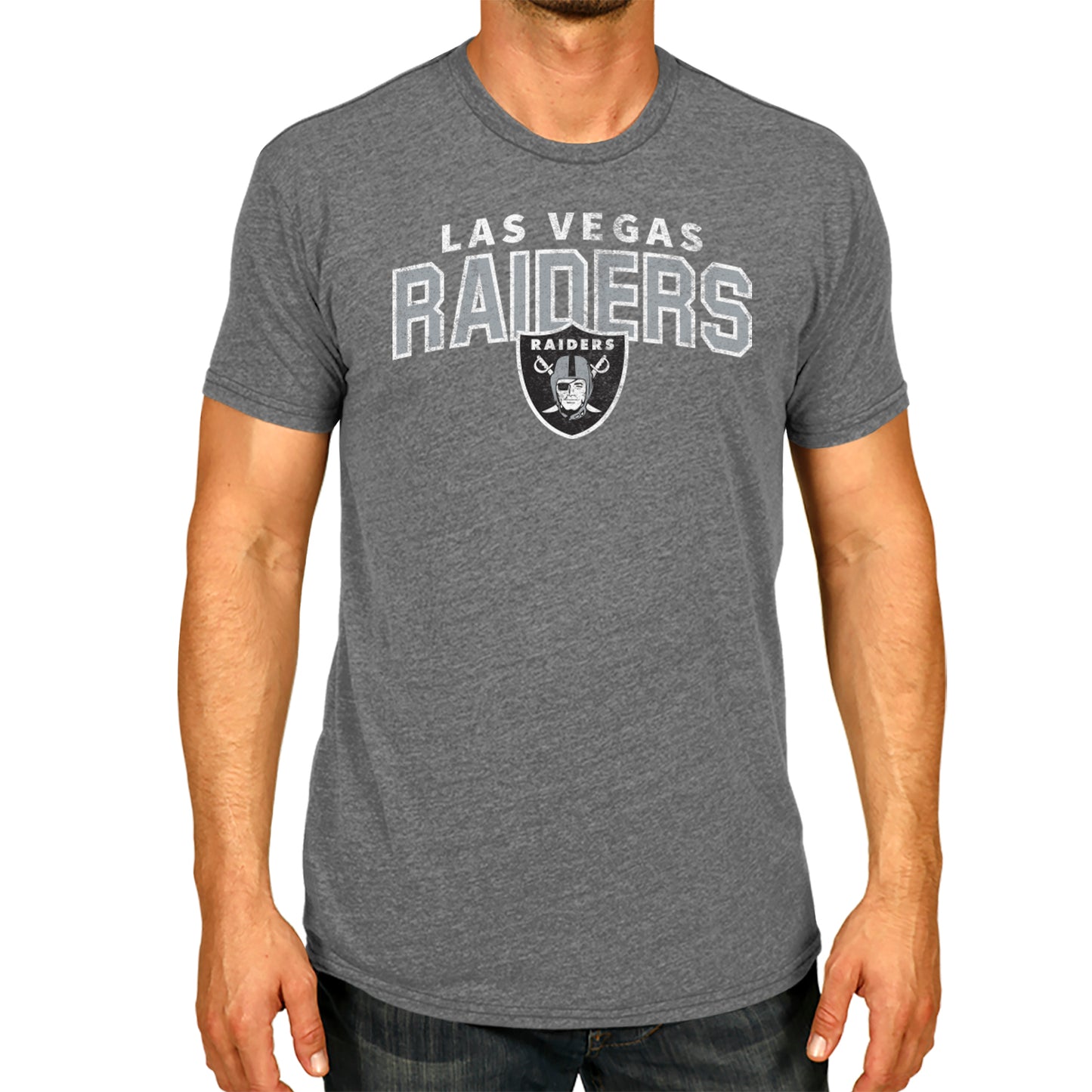 Las Vegas Raiders NFL Starting Fresh Short Sleeve Heather T-Shirt - Sport Gray