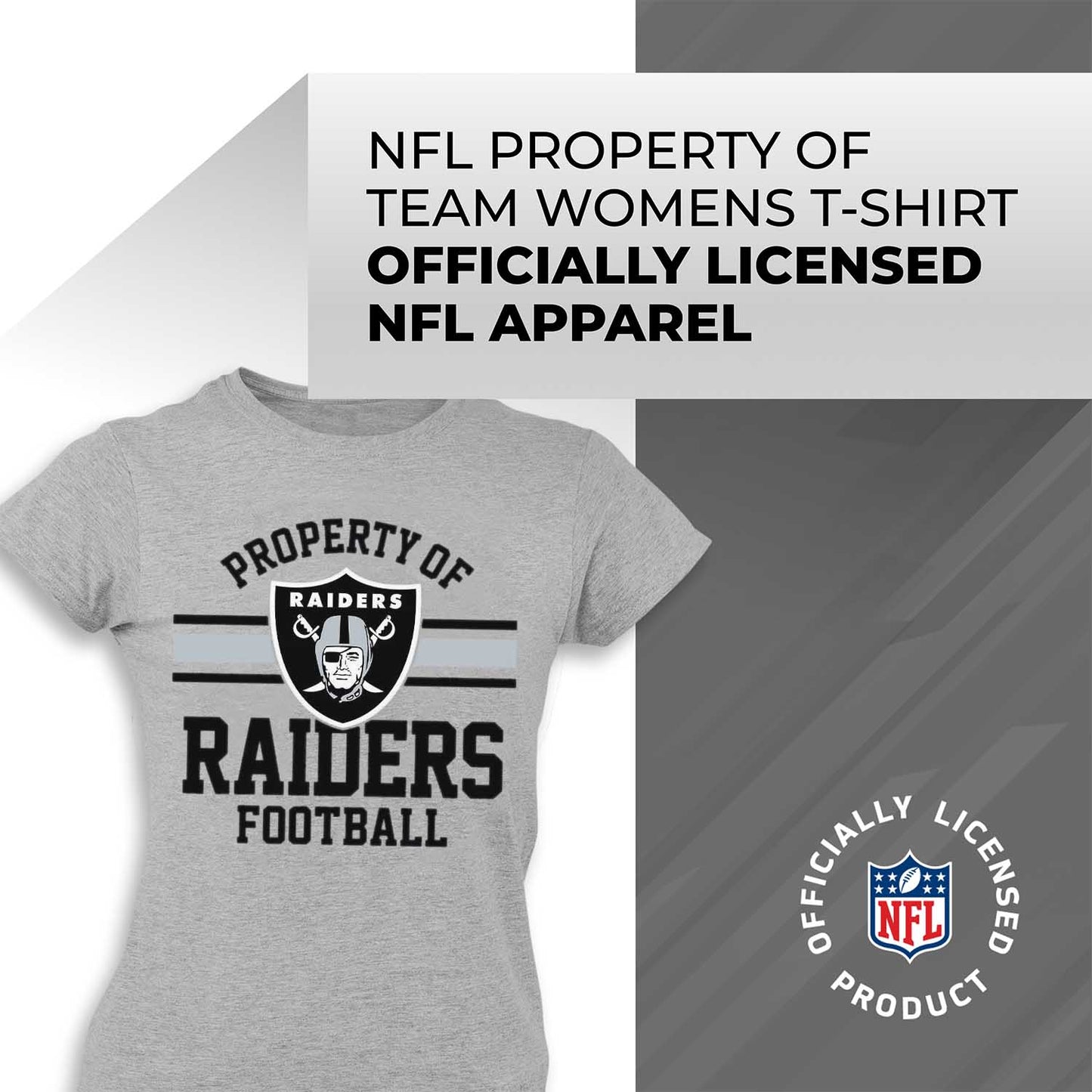 Las Vegas Raiders NFL Womens Short Sleeve Property of Tshirt - Gray
