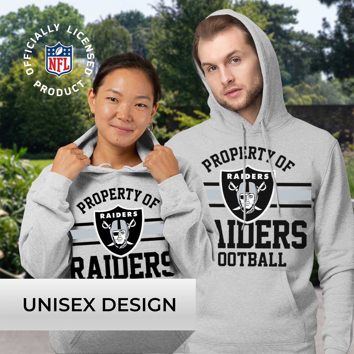 Las Vegas Raiders NFL Adult Property Of Hooded Sweatshirt - Sport Gray