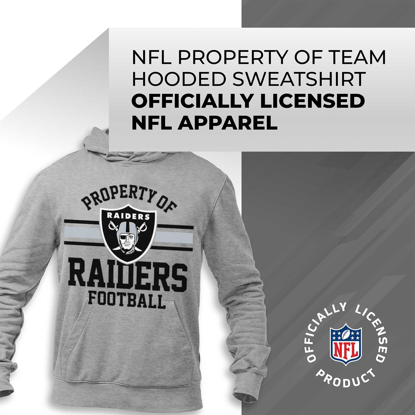 Las Vegas Raiders NFL Adult Property Of Hooded Sweatshirt - Sport Gray