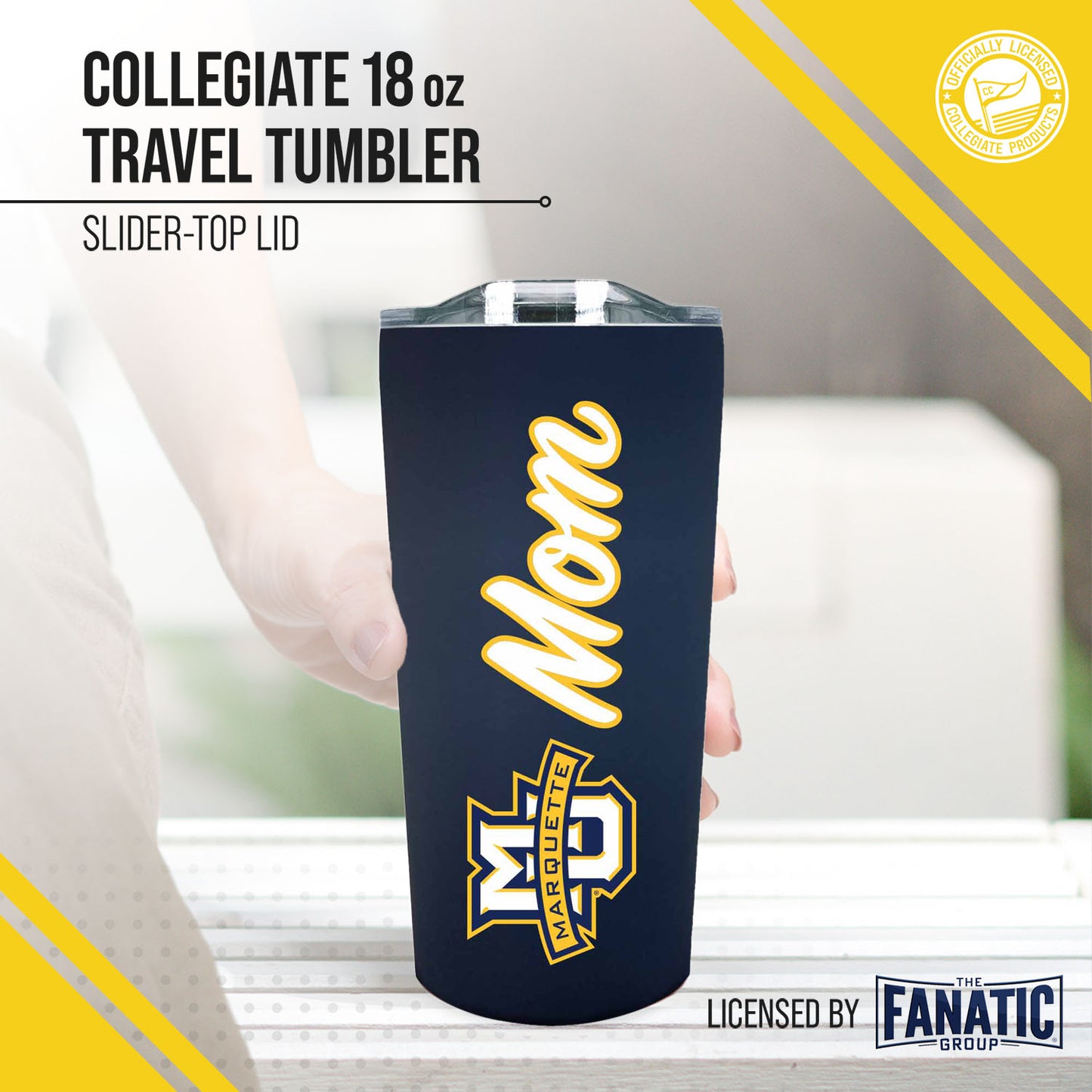 Marquette Golden Eagles NCAA Stainless Steel Travel Tumbler for Mom - Navy