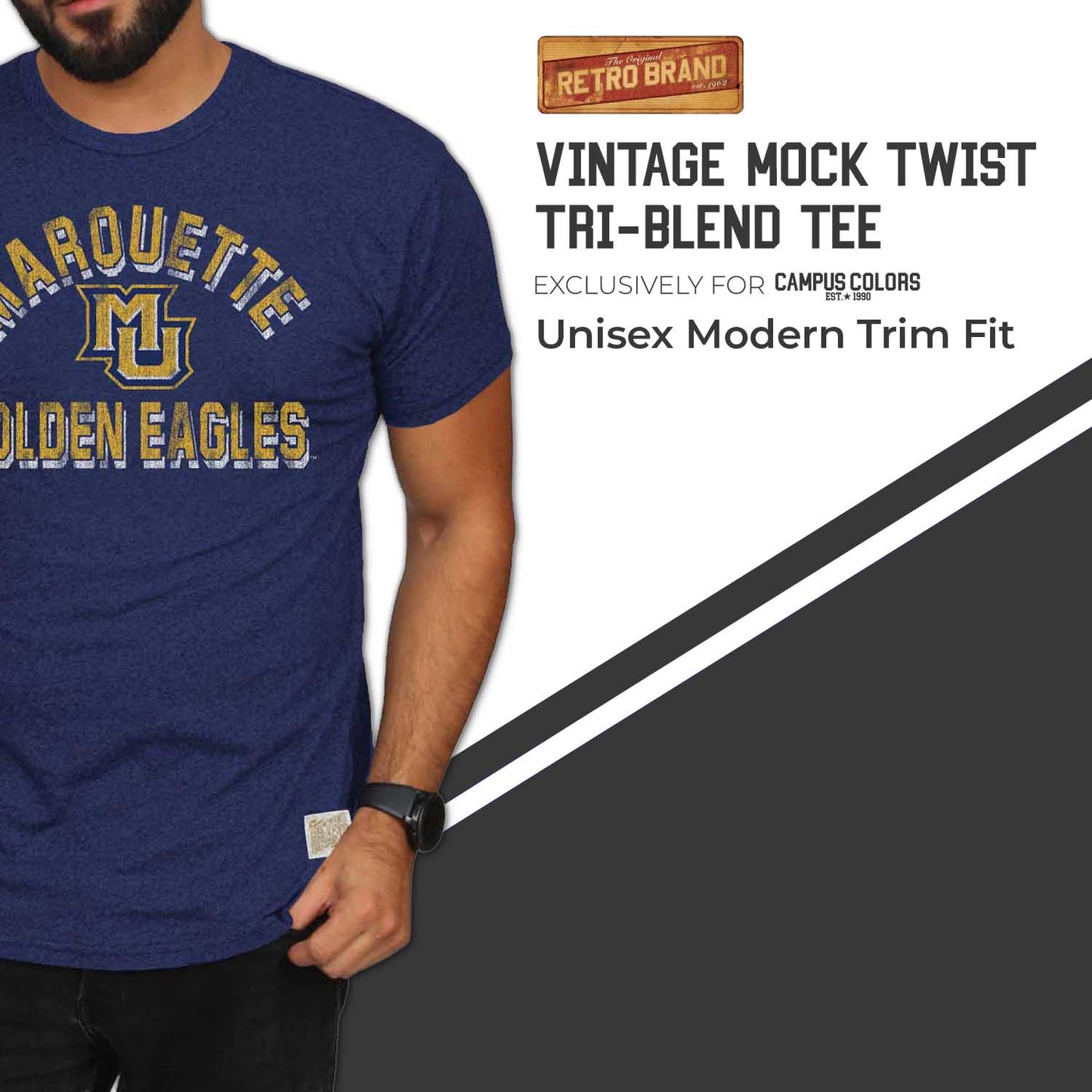 Marquette Golden Eagles Adult College Team Color T-Shirt - Navy