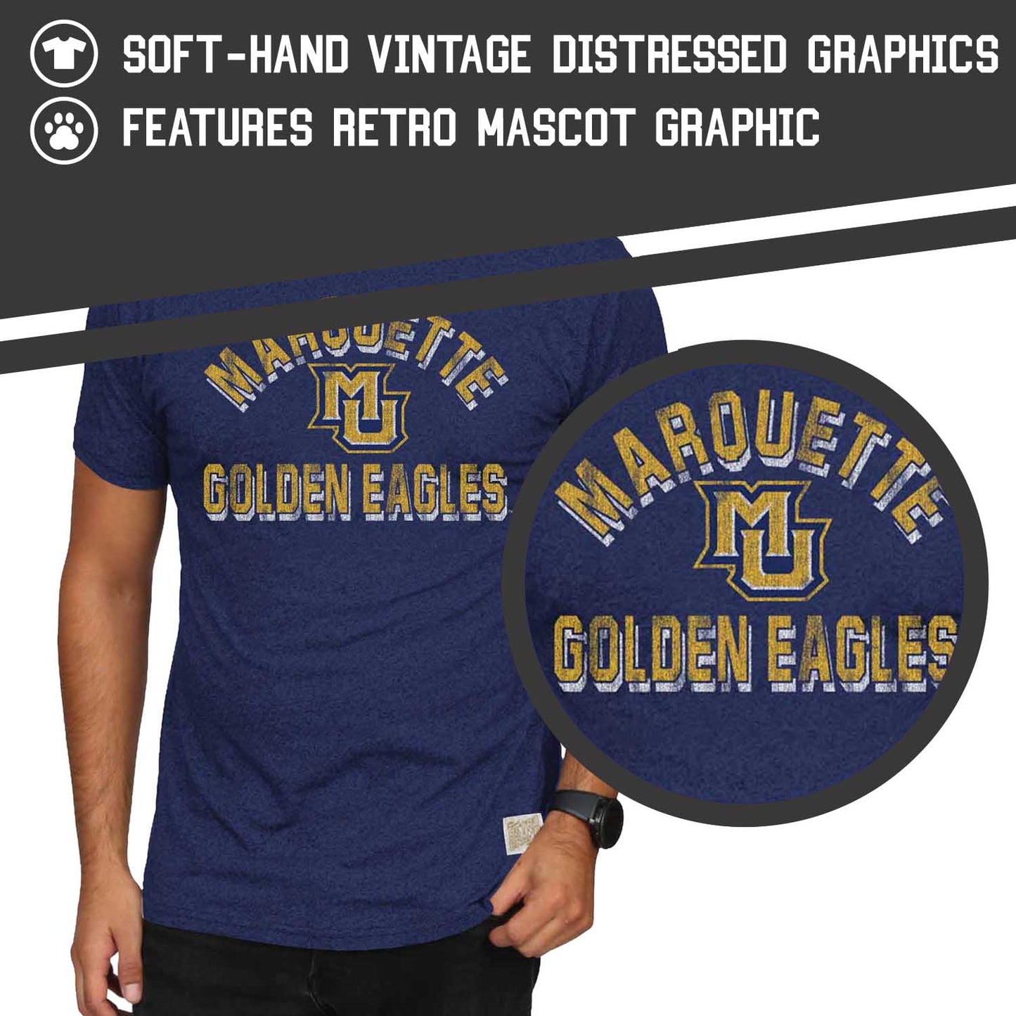 Marquette Golden Eagles Adult College Team Color T-Shirt - Navy