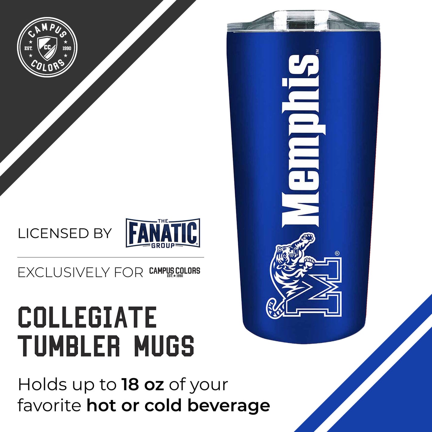 Memphis Tigers NCAA Stainless Steel Tumbler perfect for Gameday - Royal