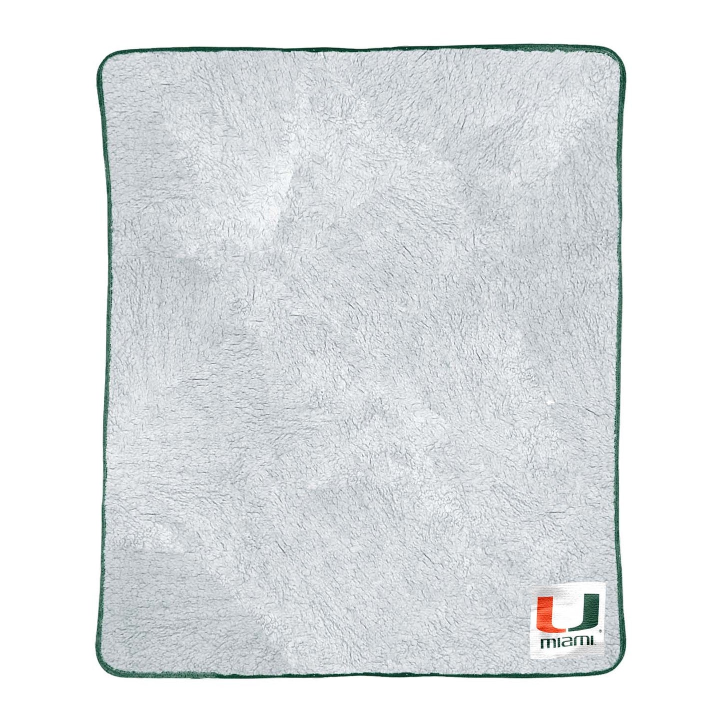 Miami Hurricanes NCAA Silk Sherpa College Throw Blanket - Green