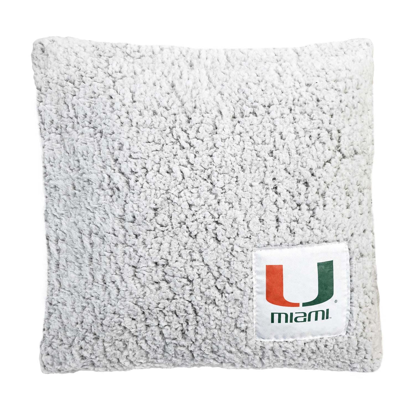 Miami Hurricanes Two Tone Sherpa Throw Pillow - Team Color