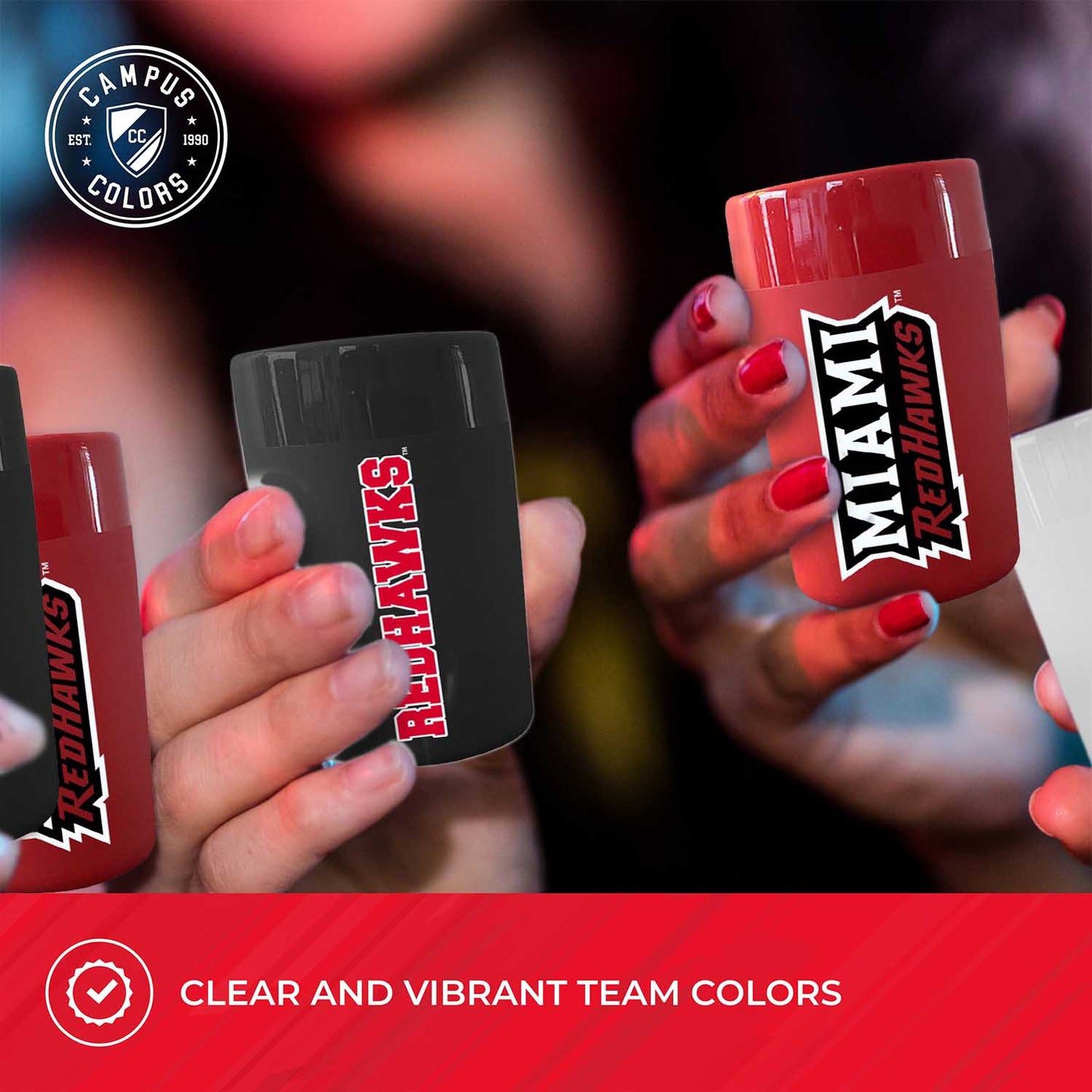 Miami Redhawks College and University 2-Pack Shot Glasses - Team Color