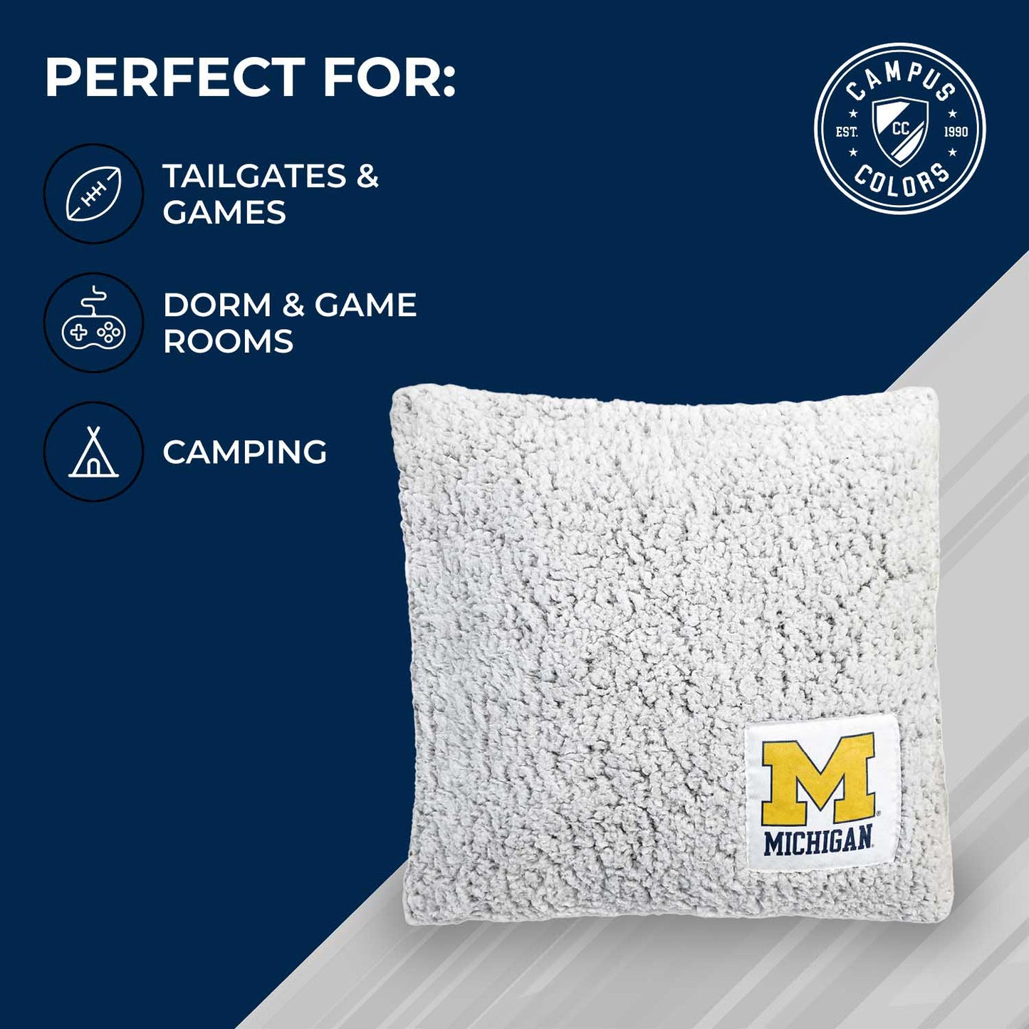 Michigan Wolverines Two Tone Sherpa Throw Pillow - Team Color