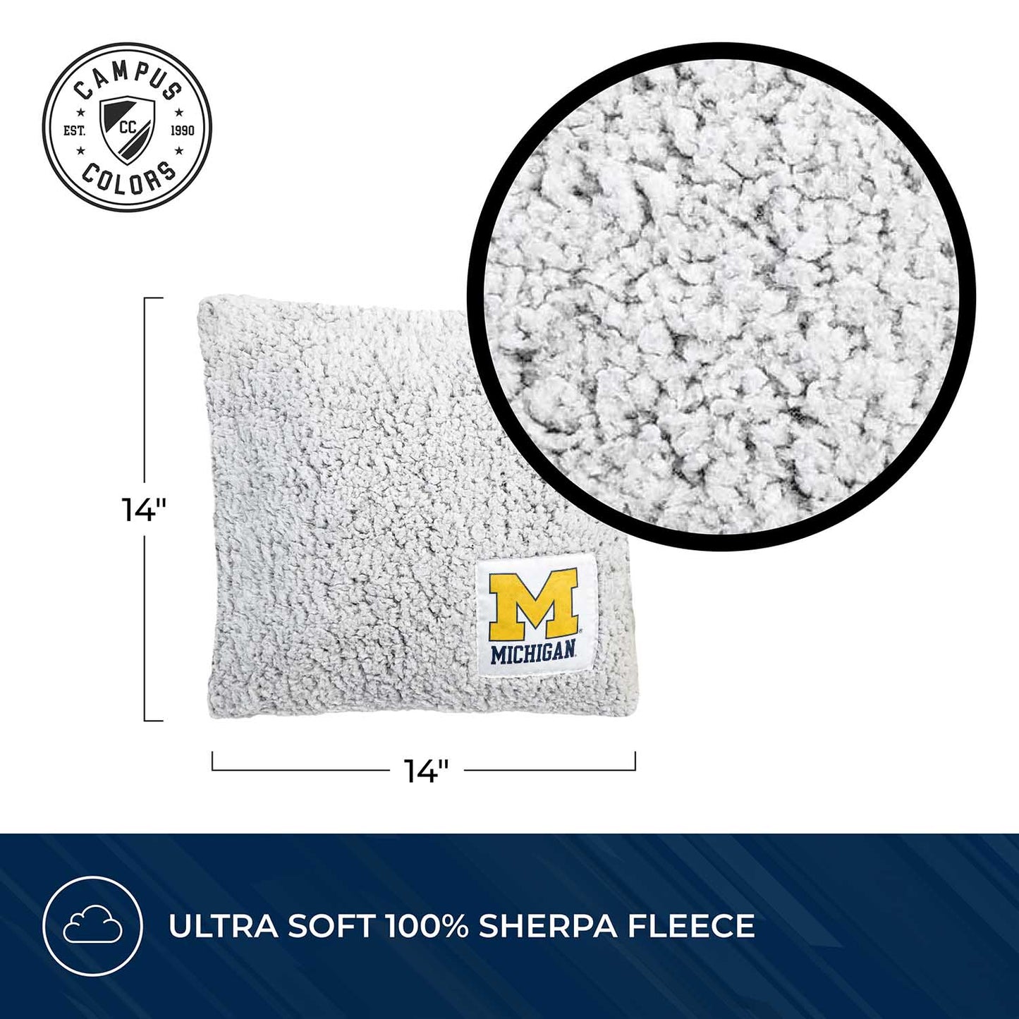 Michigan Wolverines Two Tone Sherpa Throw Pillow - Team Color