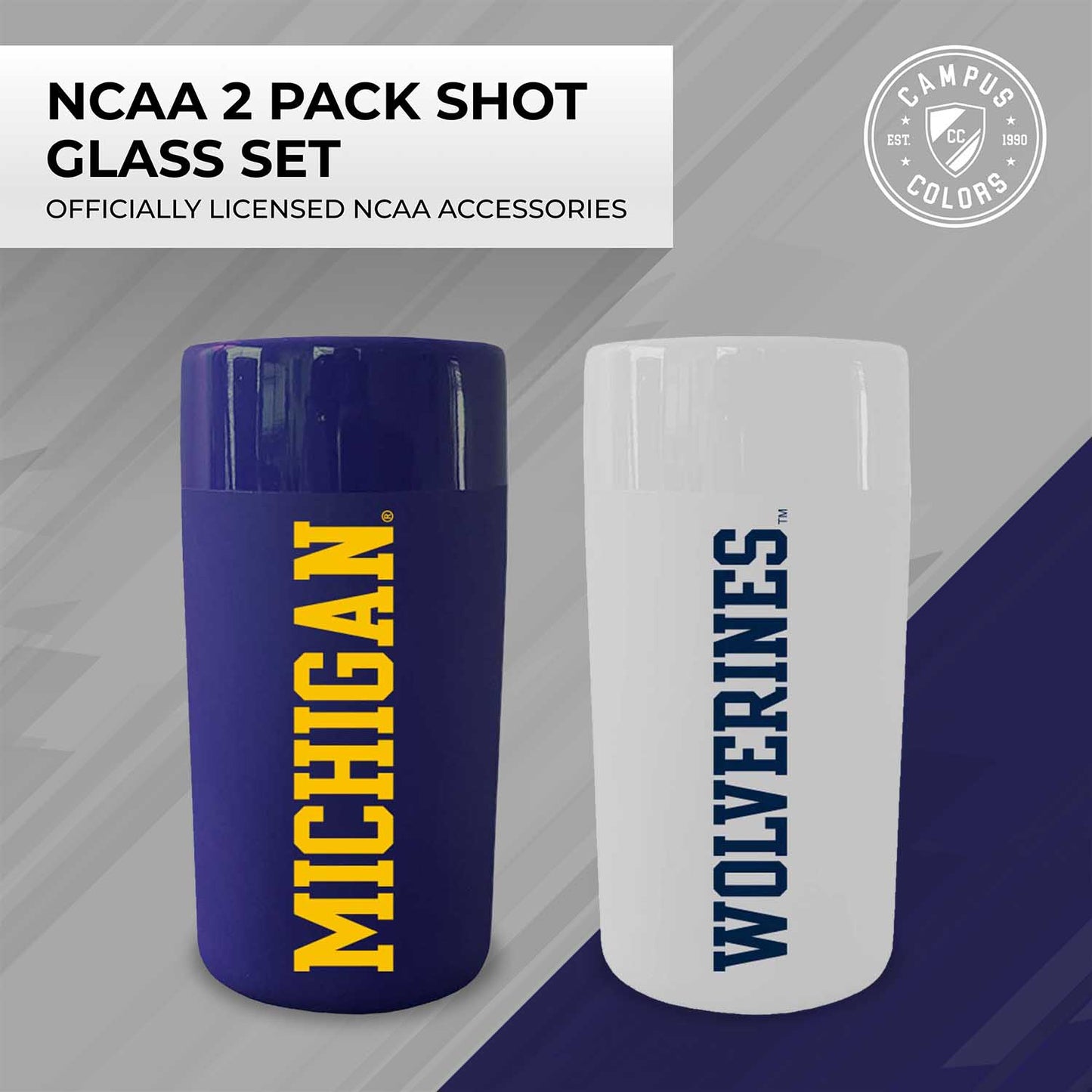 Michigan Wolverines College and University 2-Pack Shot Glasses - Team Color