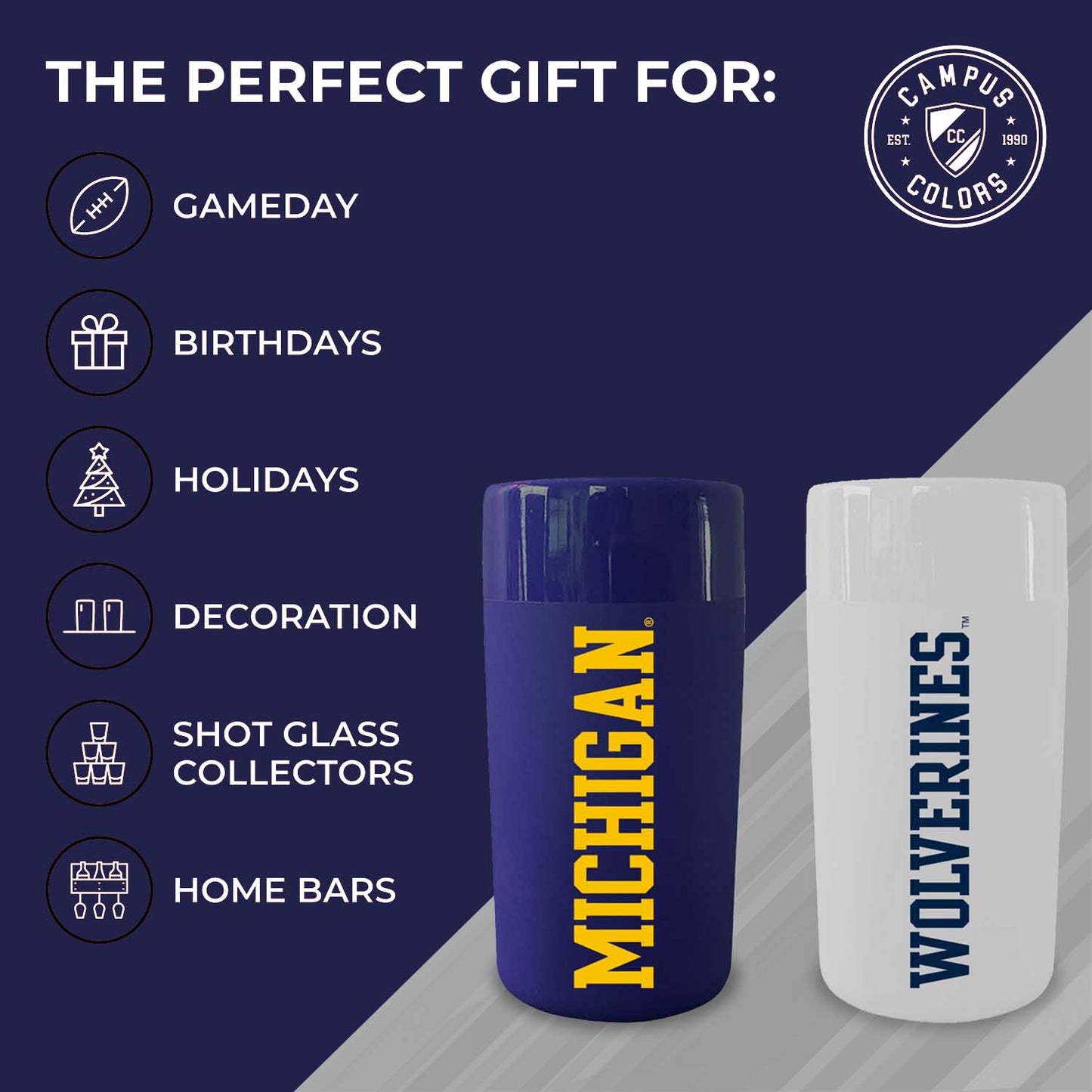 Michigan Wolverines College and University 2-Pack Shot Glasses - Team Color