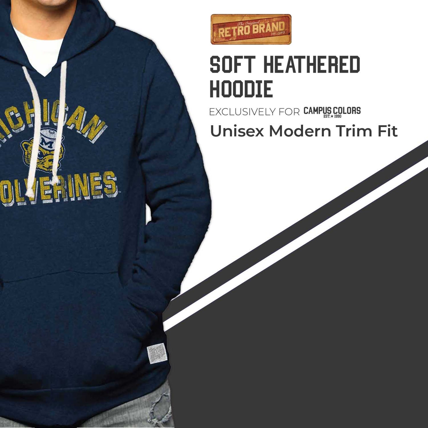 Michigan Wolverines Adult University Hoodie - Navy