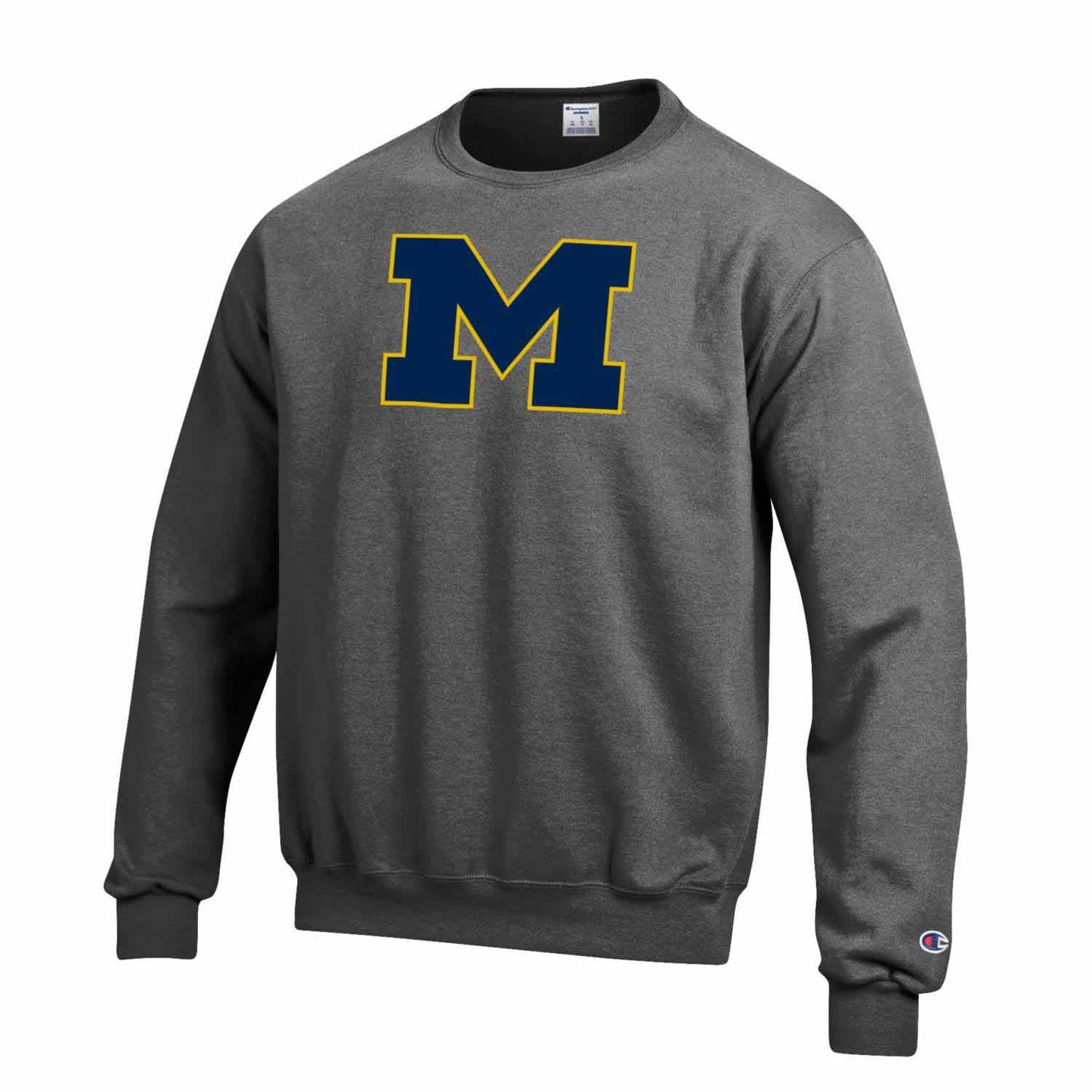 Michigan Wolverines Adult Mascot Fleece Crewneck - Charcoal