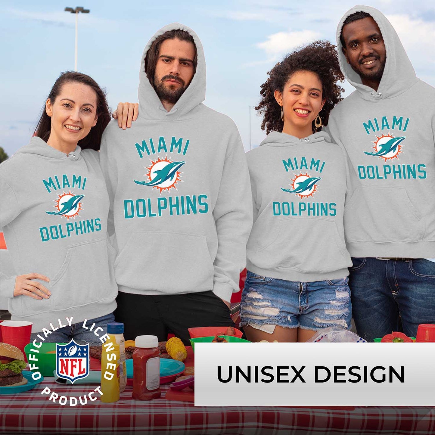 Miami Dolphins NFL Adult Gameday Hooded Sweatshirt - Gray