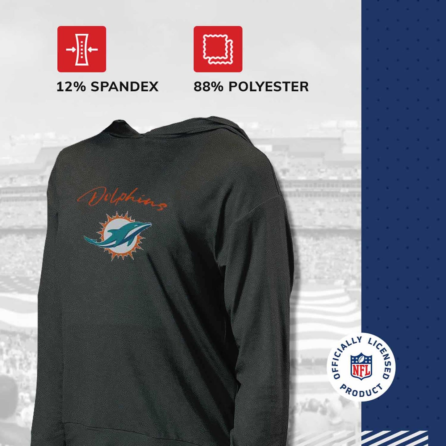 Miami Dolphins NFL Women's Session Pullover Hoodie - Black