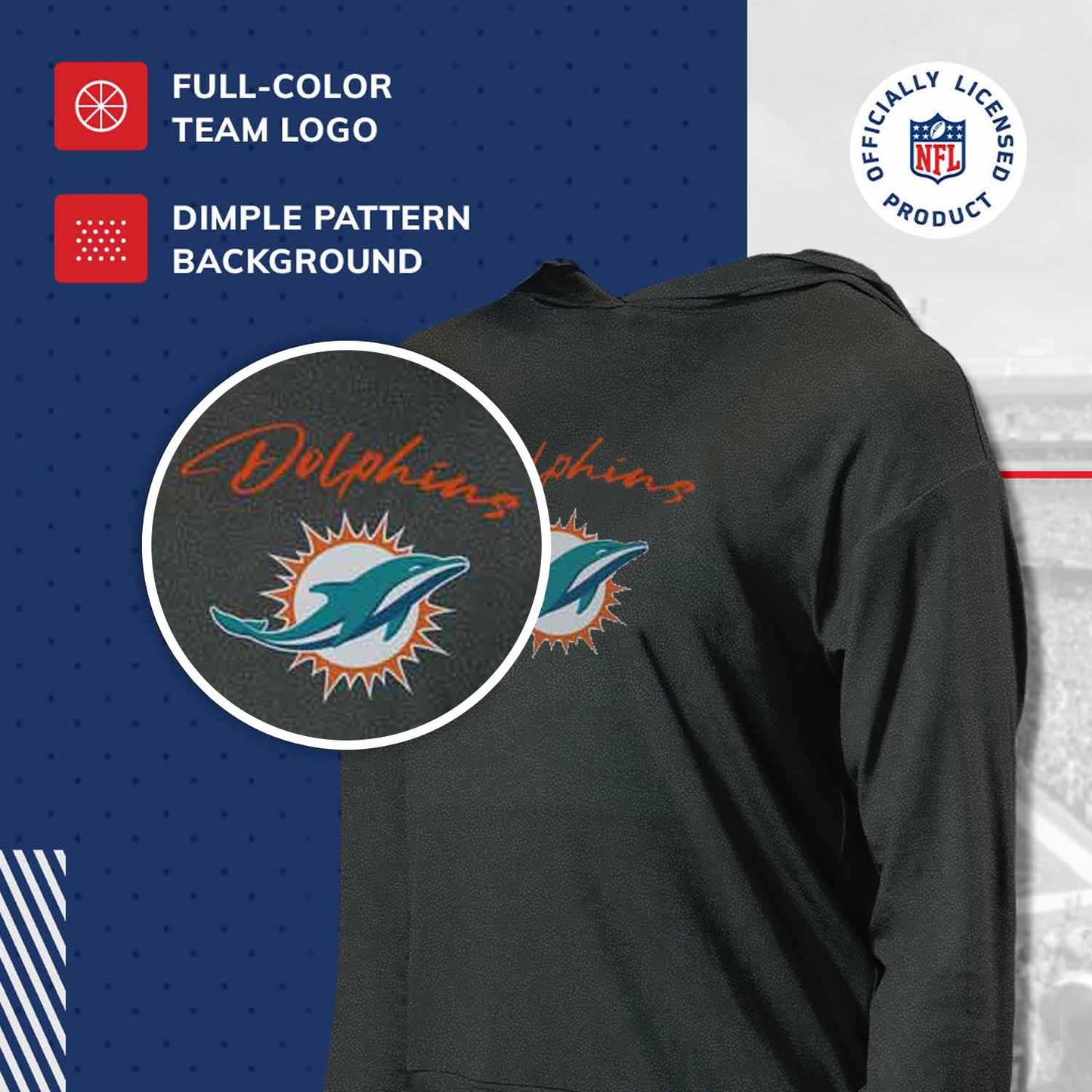 Miami Dolphins NFL Women's Session Pullover Hoodie - Black