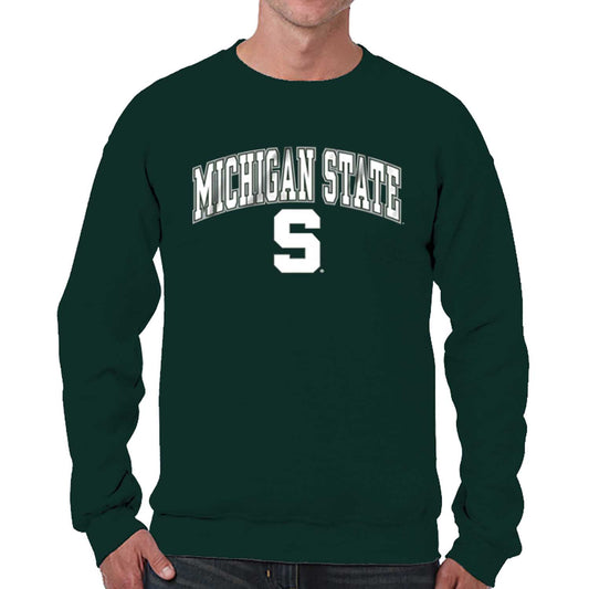 Michigan State Spartans Adult Arch & Logo Soft Style Gameday Crewneck Sweatshirt - Green