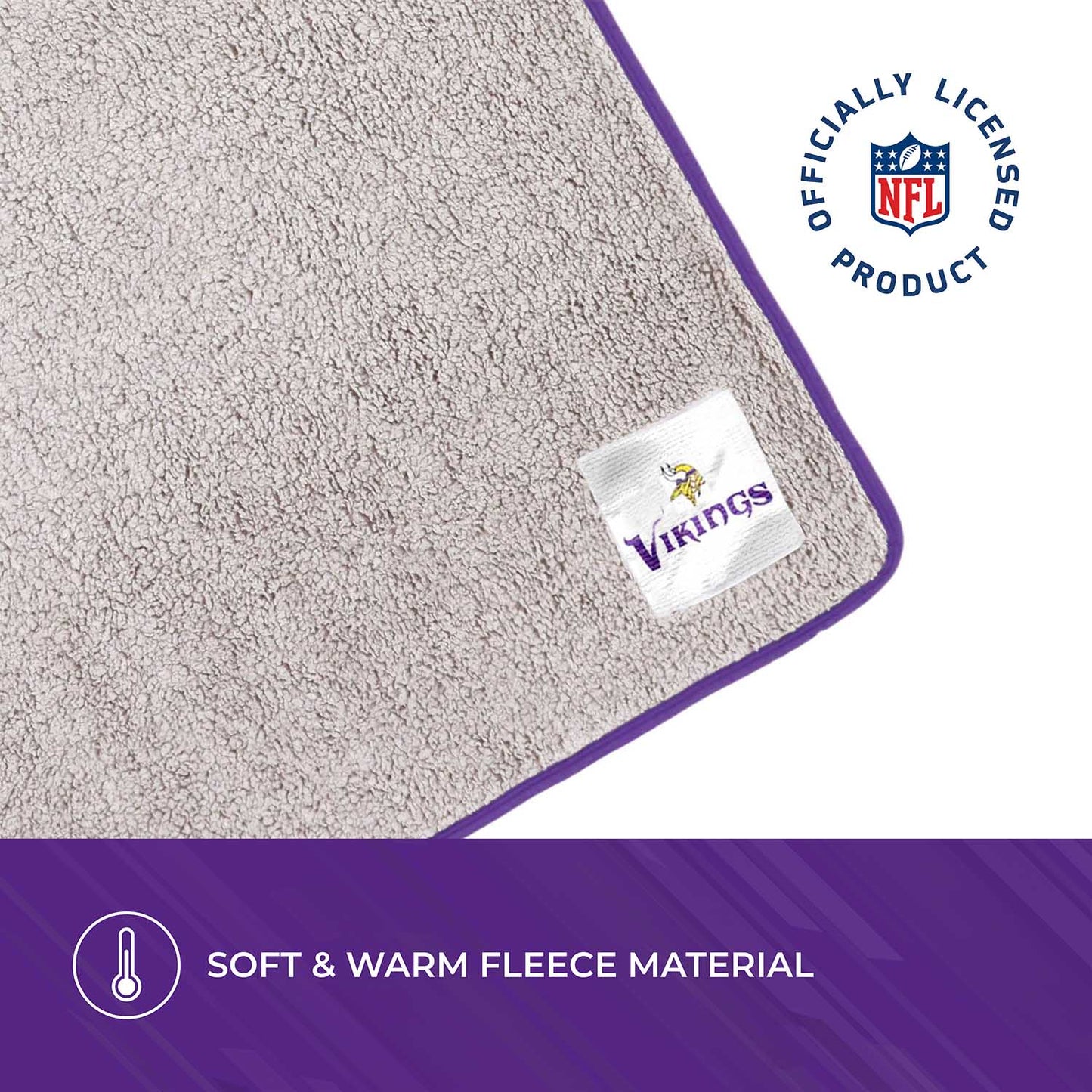 Minnesota Vikings NFL Silk Touch Sherpa Throw Blanket - Purple