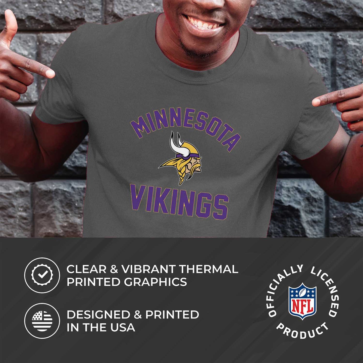 Minnesota Vikings NFL Adult Gameday T-Shirt - Gray