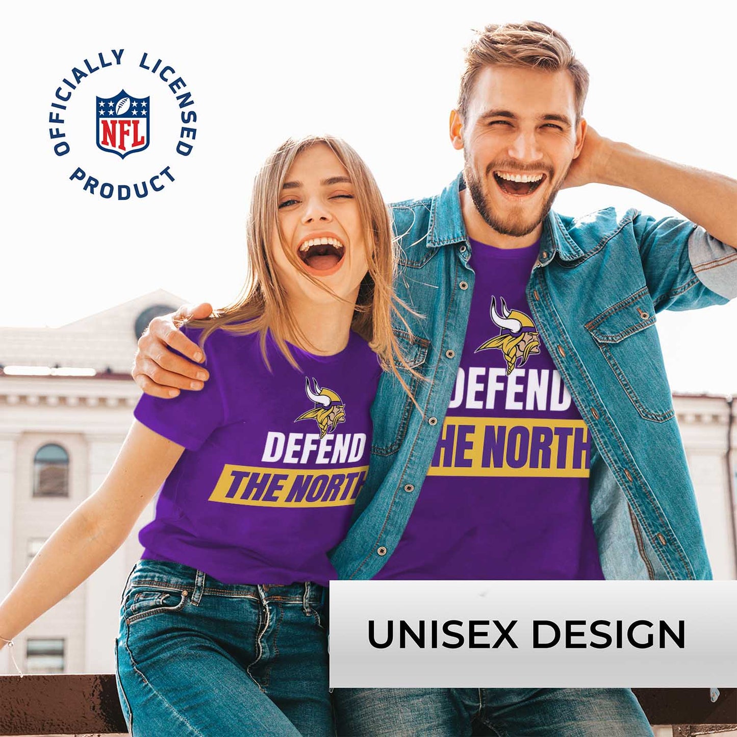 Minnesota Vikings NFL Adult Team Slogan Unisex T-Shirt - Purple