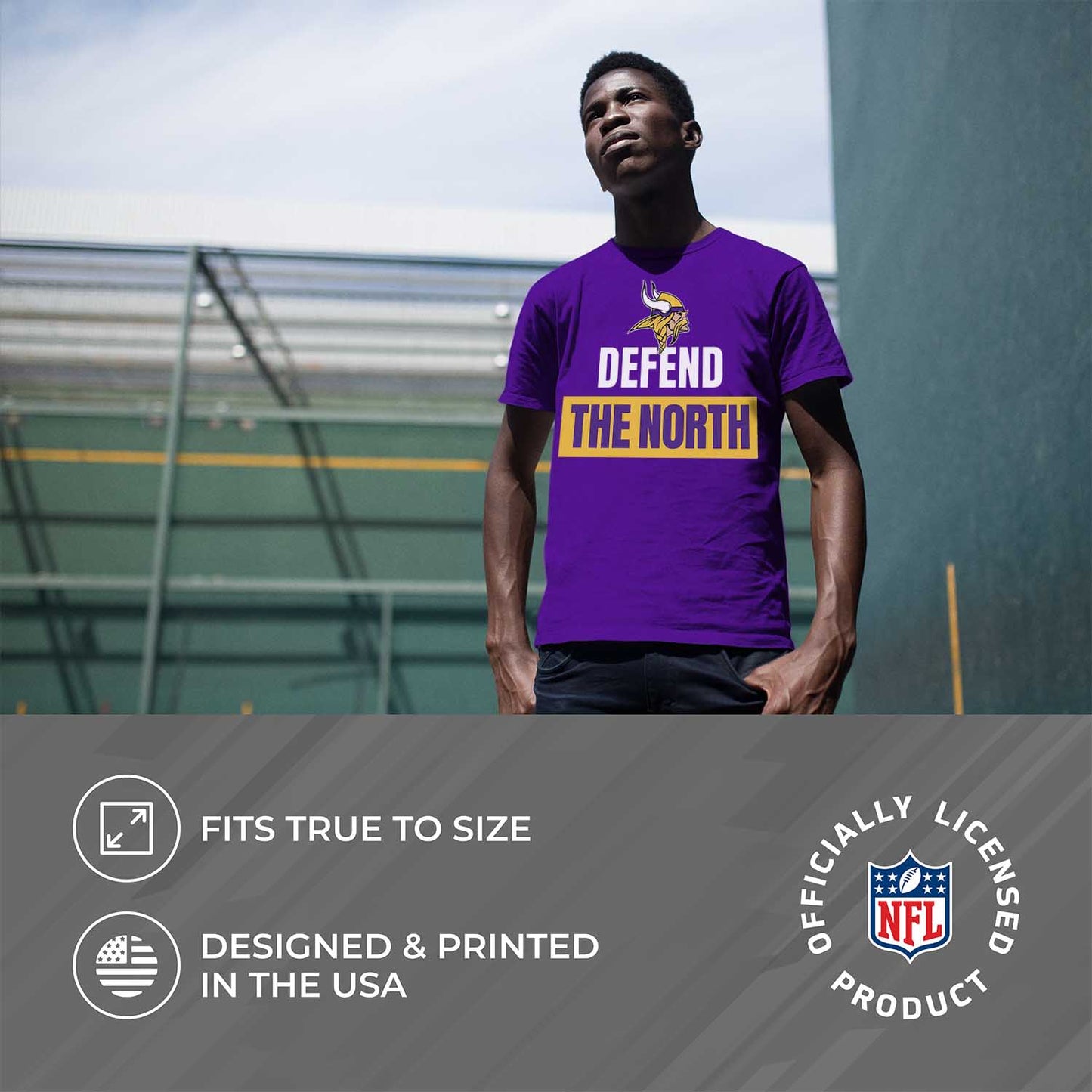 Minnesota Vikings NFL Adult Team Slogan Unisex T-Shirt - Purple