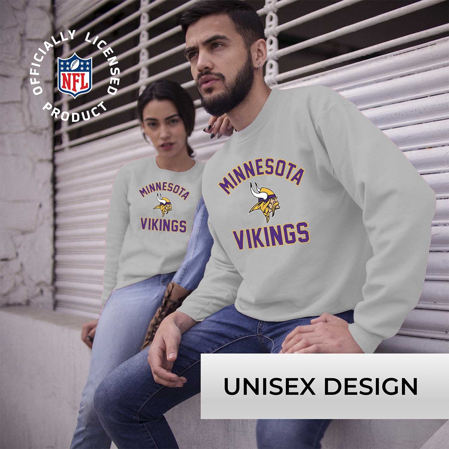 Minnesota Vikings NFL Adult Gameday Football Crewneck Sweatshirt - Sport Gray