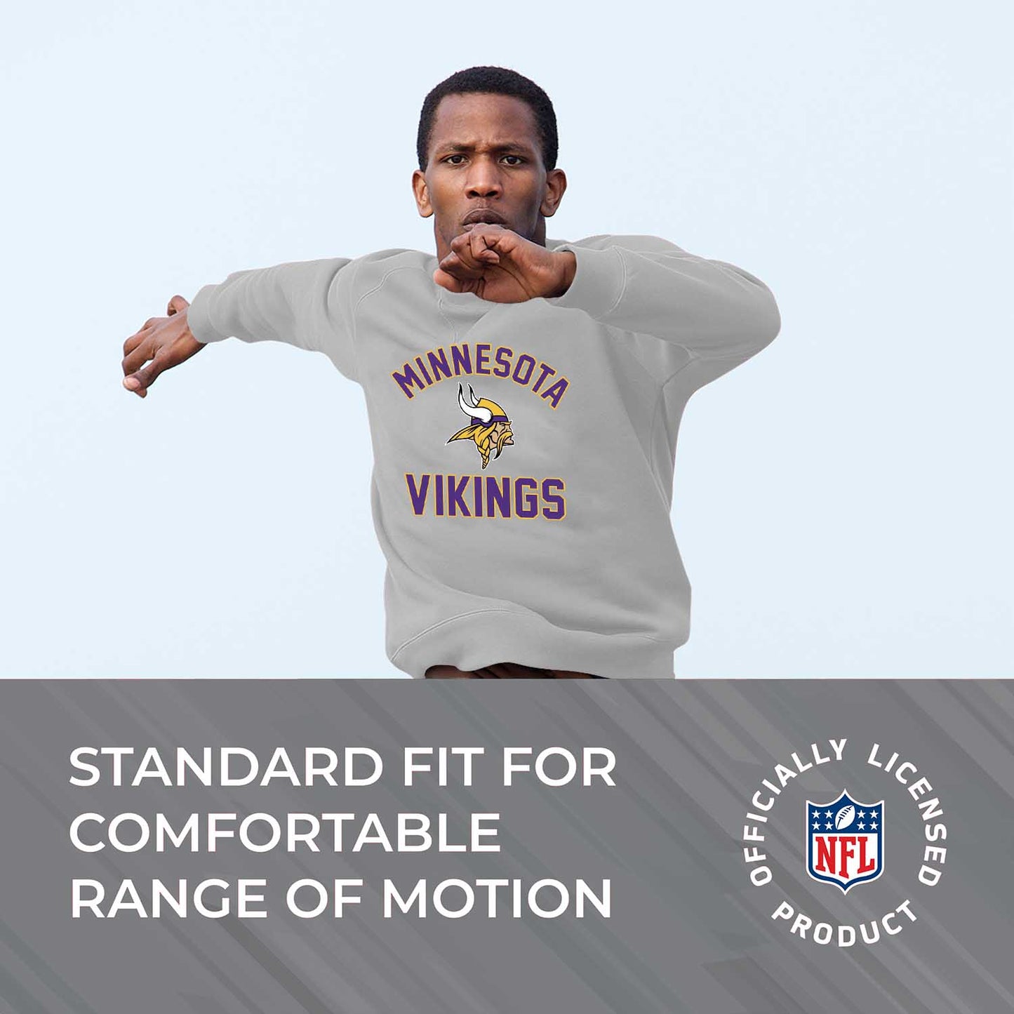 Minnesota Vikings NFL Adult Gameday Football Crewneck Sweatshirt - Sport Gray