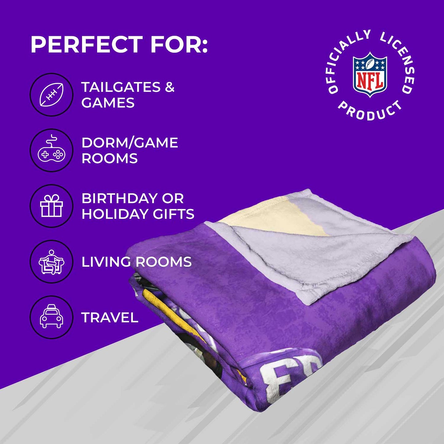 Minnesota Vikings Northwest NFL Hi-Def Dalvin Cook Silk Blanket - Purple