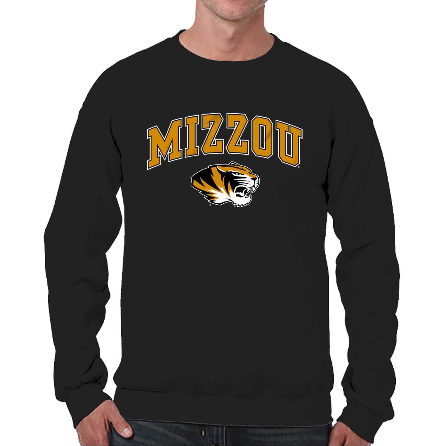 Missouri Tigers Adult Arch & Logo Soft Style Gameday Crewneck Sweatshirt - Black