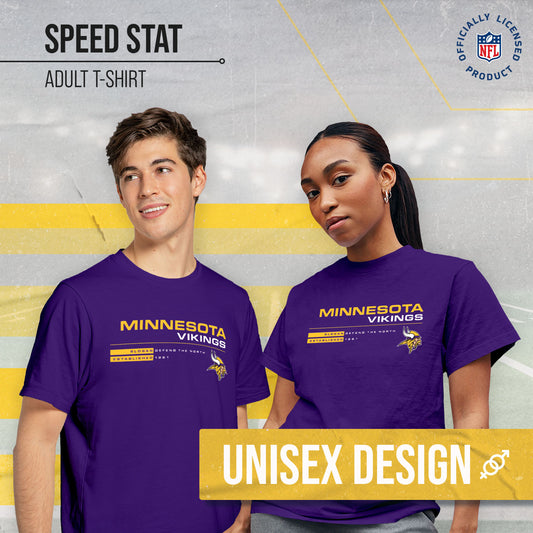 Minnesota Vikings Adult NFL Speed Stat Sheet T-Shirt - Purple