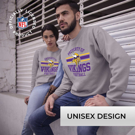 Minnesota Vikings NFL Adult Property Of Crewneck Fleece Sweatshirt - Sport Gray