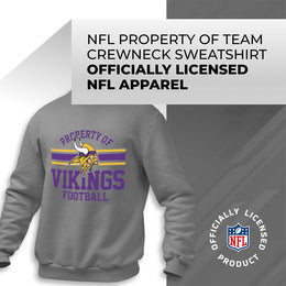 Minnesota Vikings NFL Adult Property Of Crewneck Fleece Sweatshirt - Sport Gray