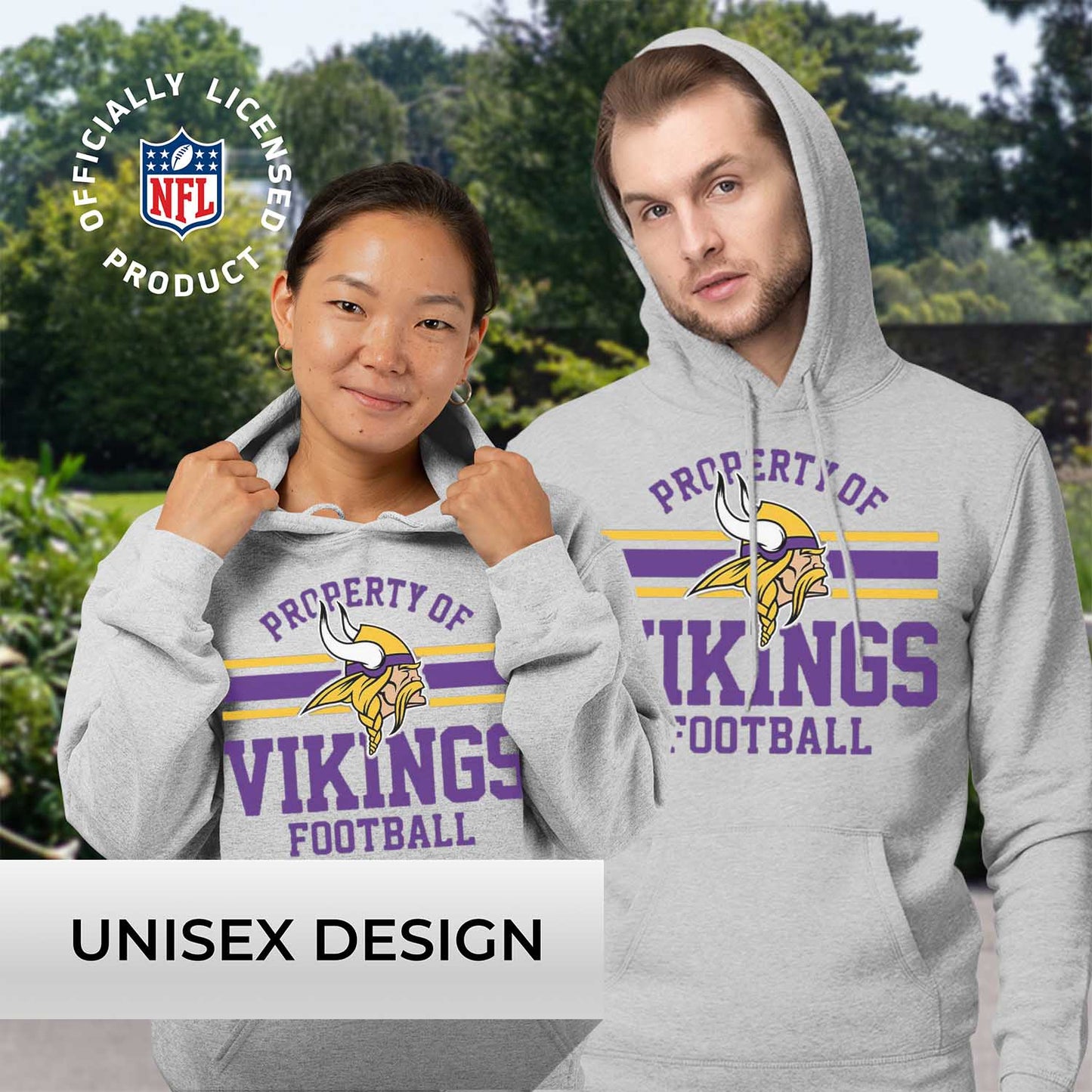 Minnesota Vikings NFL Adult Property Of Hooded Sweatshirt - Sport Gray