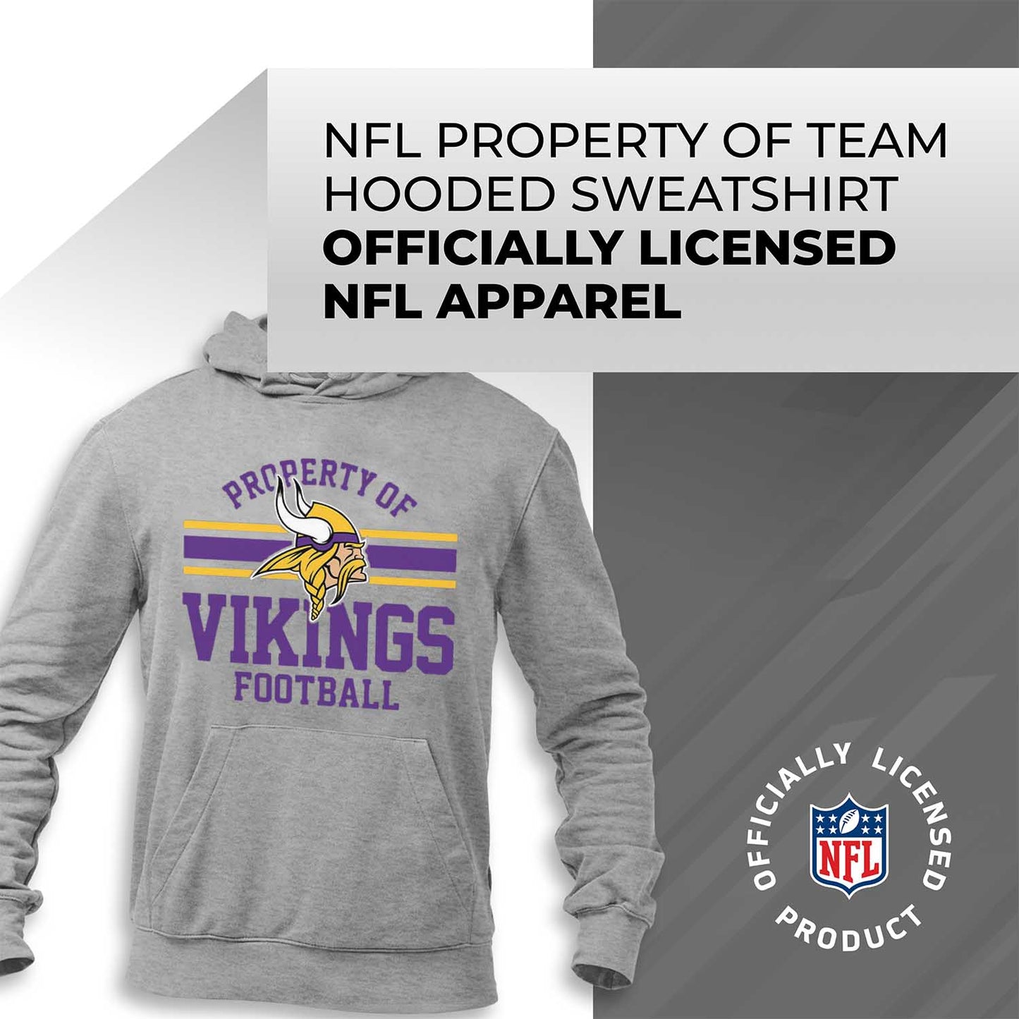 Minnesota Vikings NFL Adult Property Of Hooded Sweatshirt - Sport Gray