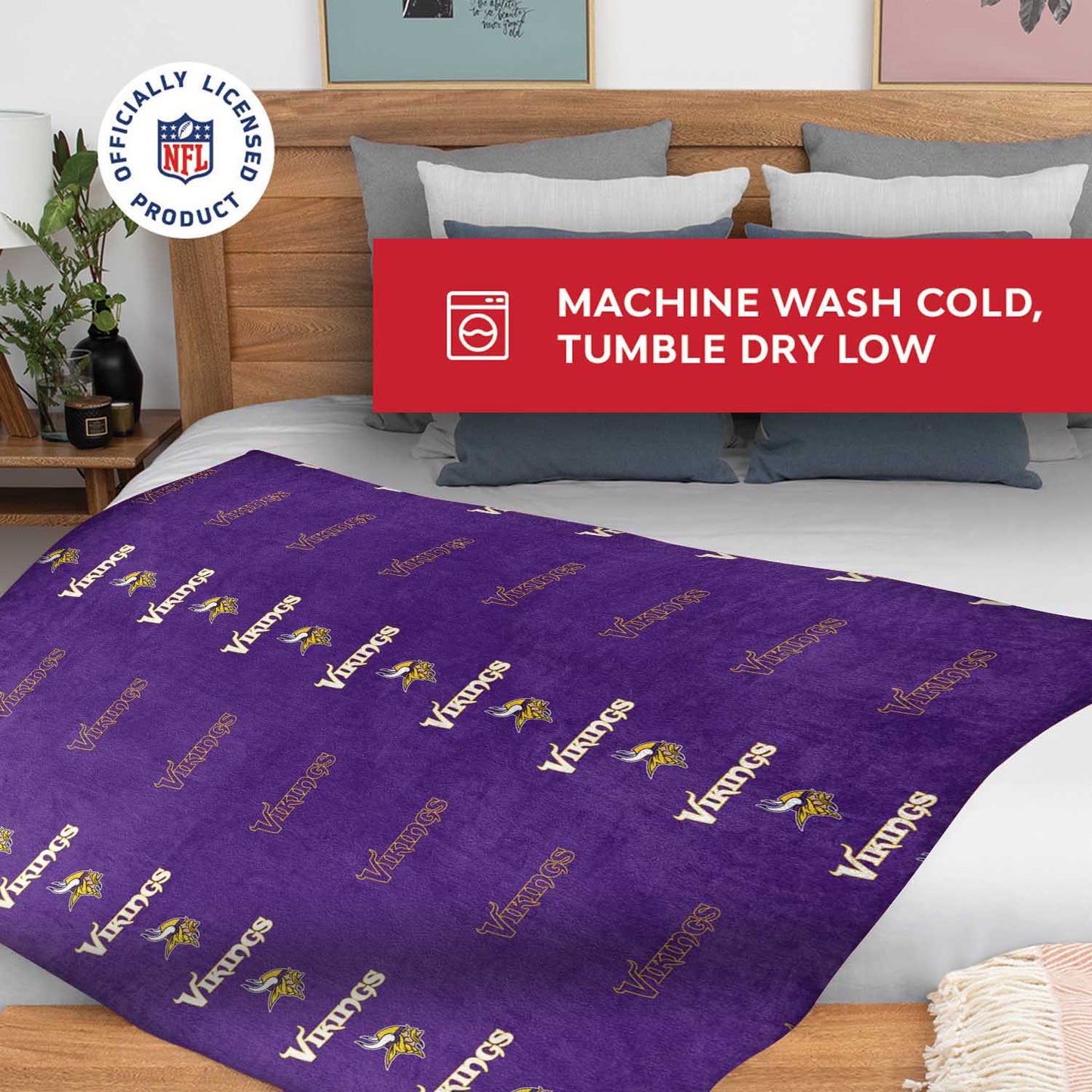 Minnesota Vikings NFL Double Sided Blanket - Purple