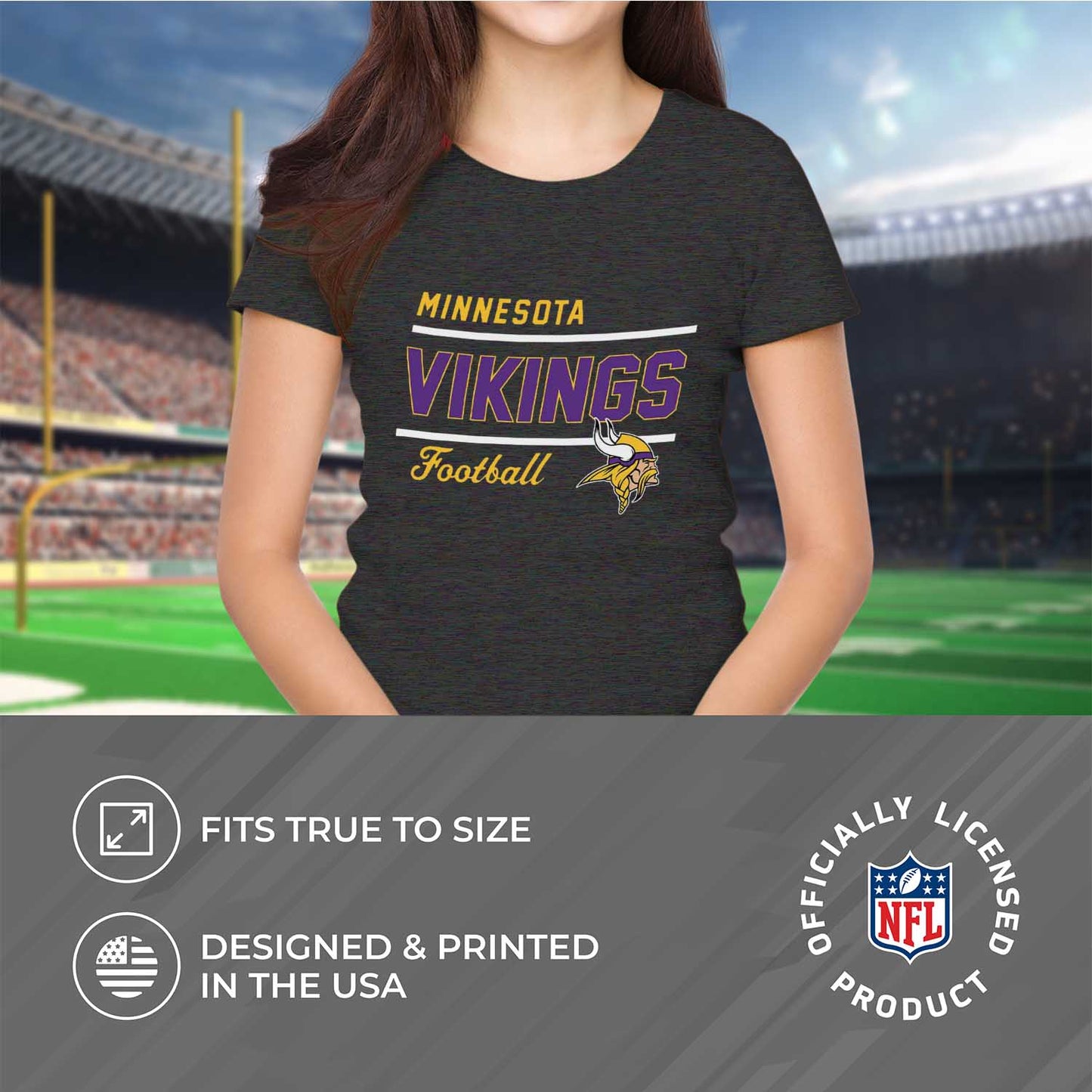 Minnesota Vikings NFL Womens Plus Size Relaxed Fit T-Shirt - Team Color