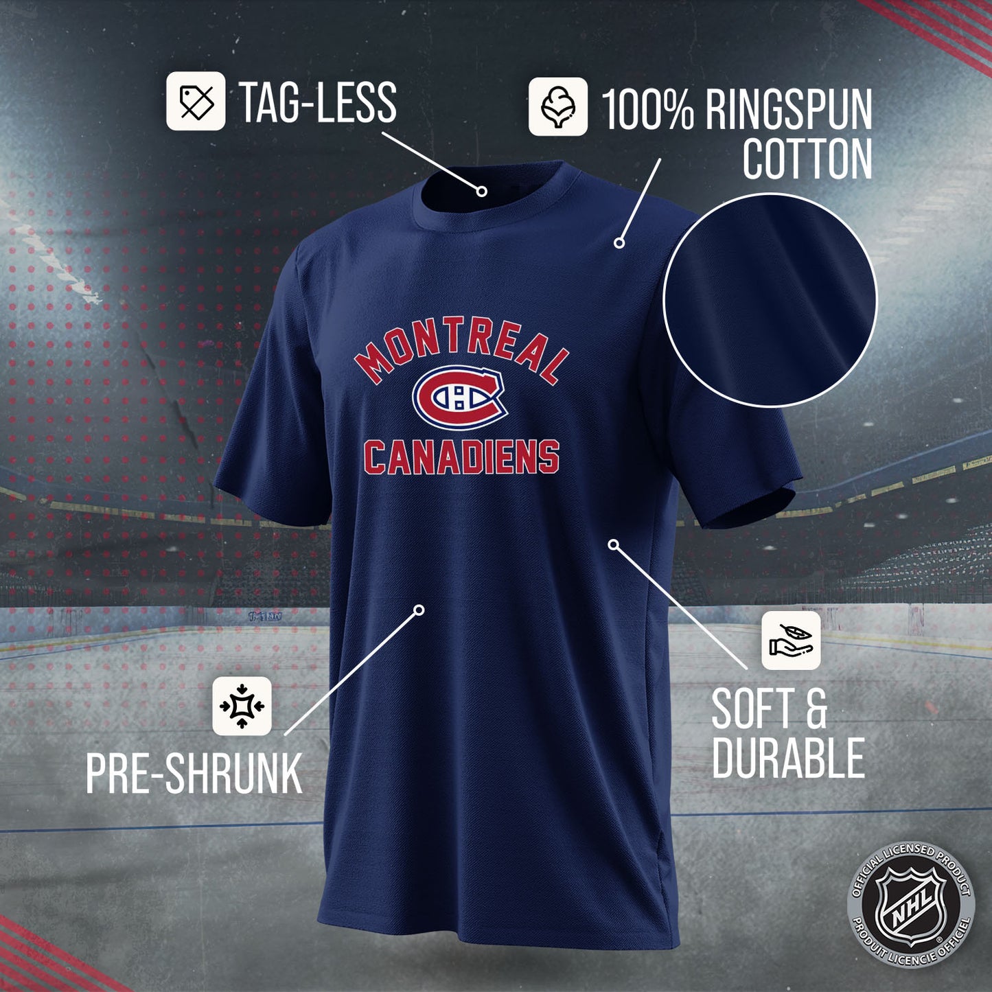 Montreal Canadiens NHL Adult Game Day Unisex T-Shirt - Navy